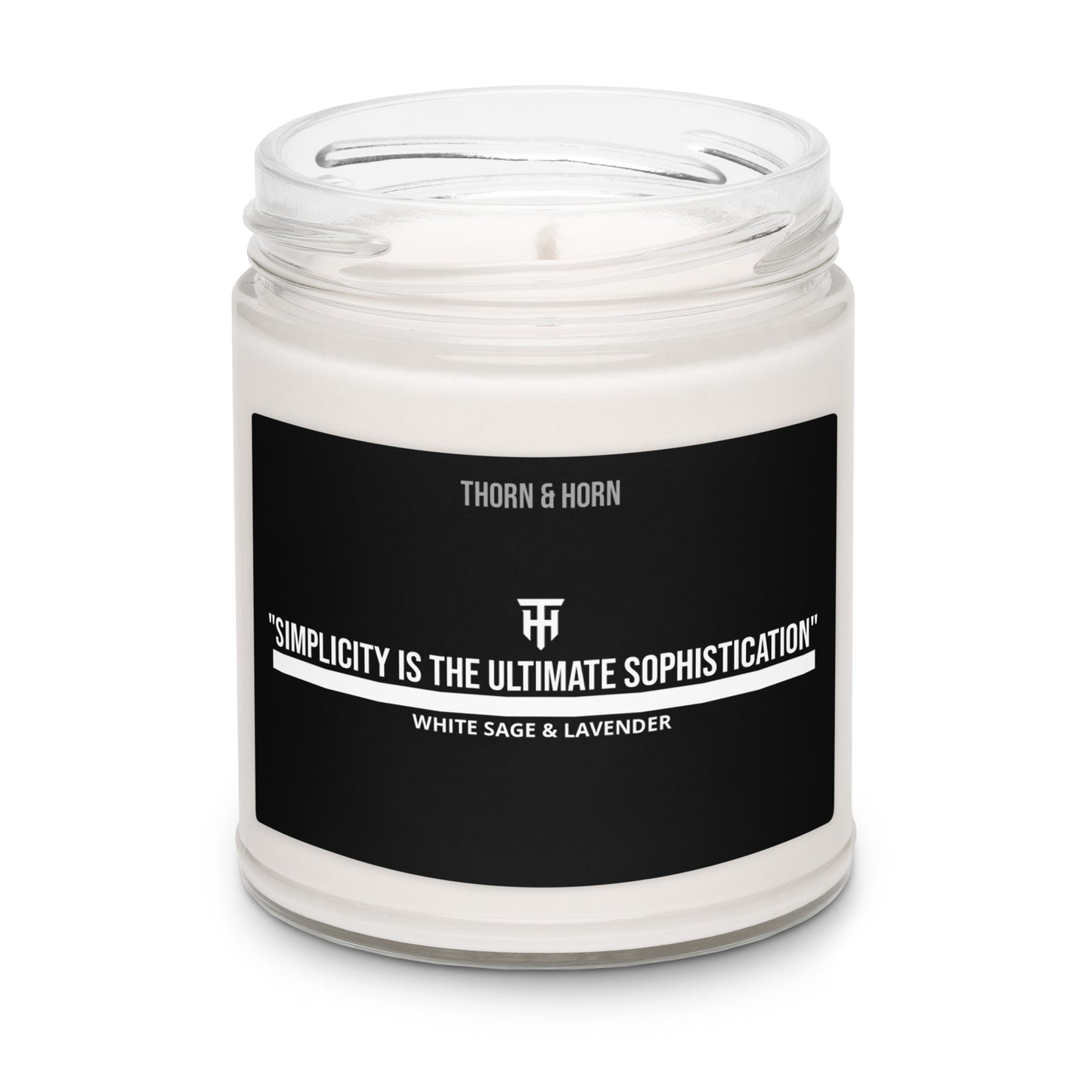 "Simplicity is the ultimate sophistication" | Scented Candle | White Sage & Lavender. - Thorn & Horn1030353_22455