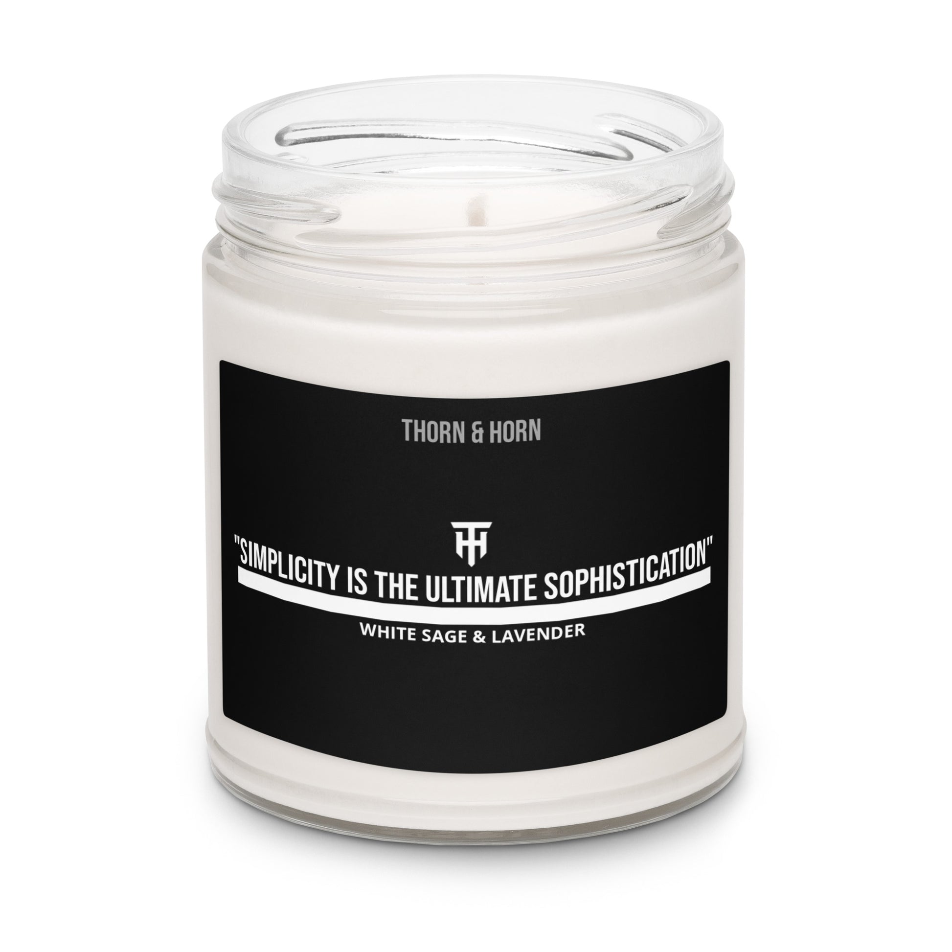 "Simplicity is the ultimate sophistication" | Scented Candle | White Sage & Lavender. - Thorn & Horn1030353_22455