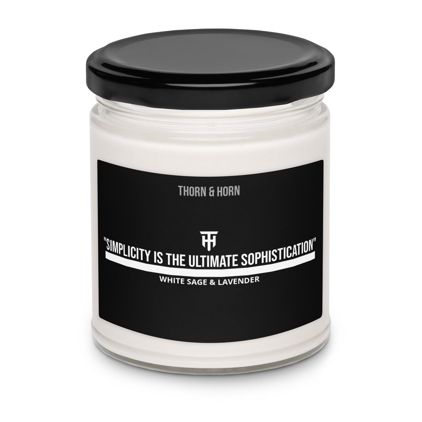"Simplicity is the ultimate sophistication" | Scented Candle | White Sage & Lavender. - Thorn & Horn1030353_22455