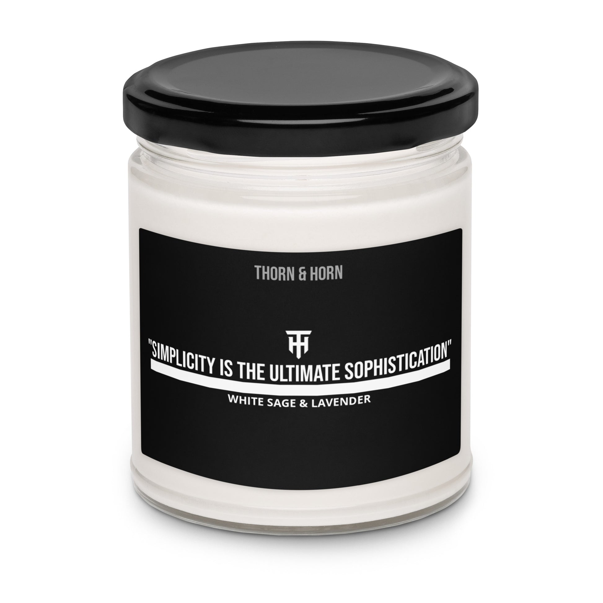 "Simplicity is the ultimate sophistication" | Scented Candle | White Sage & Lavender. - Thorn & Horn1030353_22455