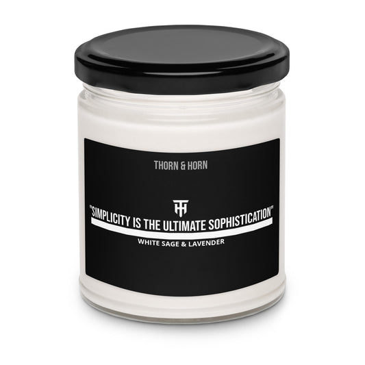 "Simplicity is the ultimate sophistication" | Scented Candle | White Sage & Lavender. - Thorn & Horn1030353_22455
